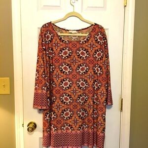 Misia long line tunic top. Stretch jersey knit. Boho, casual, work, leisure.